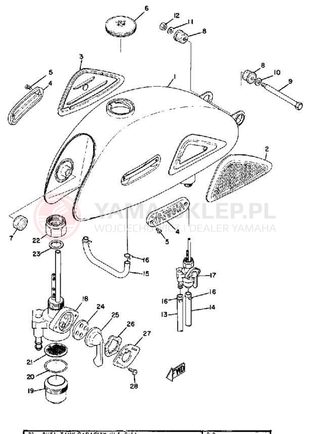 Schemat "zbiornik paliwa" do Yamaha HS1B
