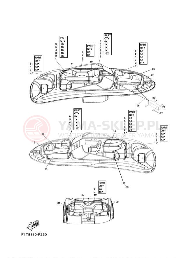 Schemat "Schowek pod siedzeniem," do Yamaha AR210 FRT1100CF