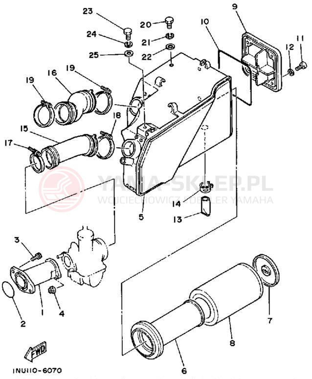 Schemat "Filtr powietrza" do Yamaha MOTO-4 YFM200DXT