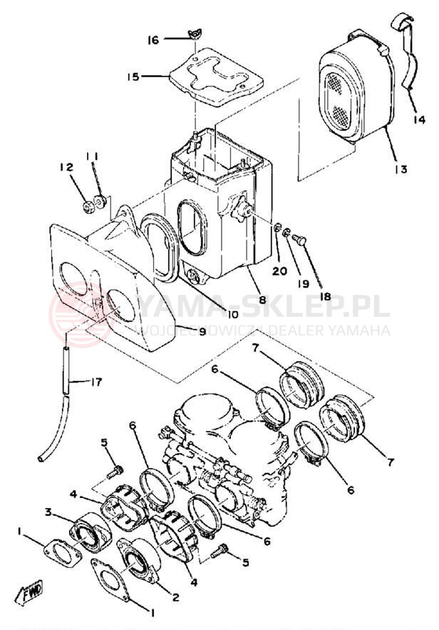 Schemat "Wtrysk paliwa" do Yamaha XS500D