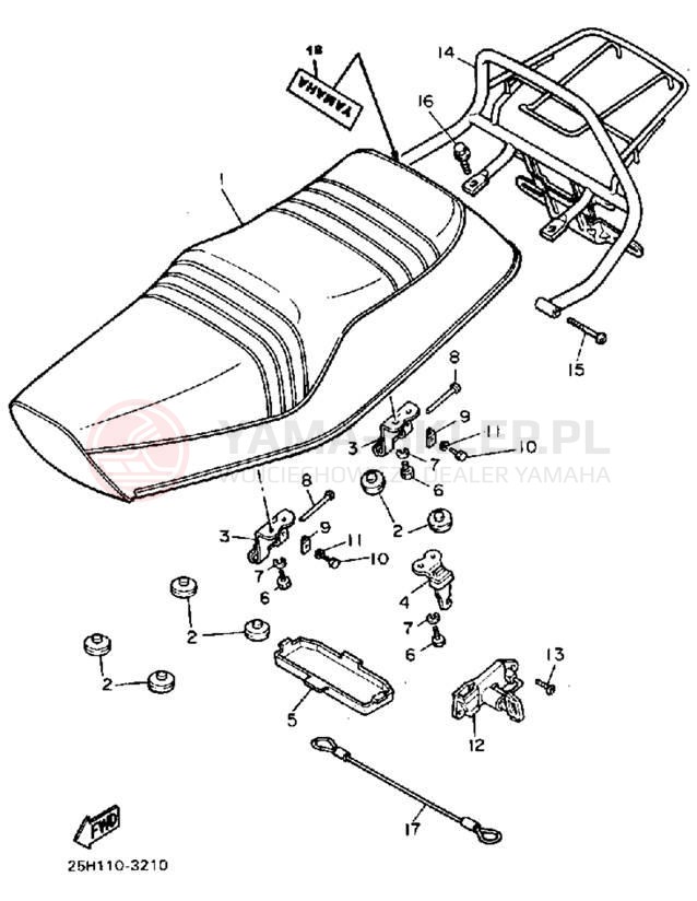Schemat "siedzenie" do Yamaha RIVA 180 XC180K/XC180KC