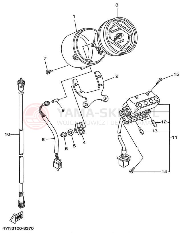 Schemat "licznik" do Yamaha VIRAGO 535 XV535LC/XV535L