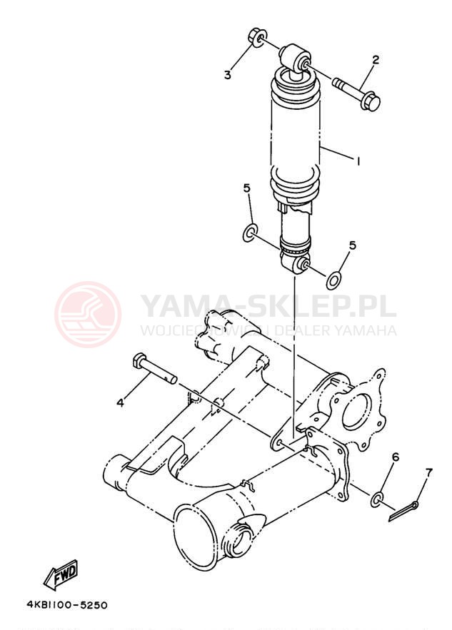 Schemat "zawieszenie tył" do Yamaha BIG BEAR 4WD YFM350FWBJ