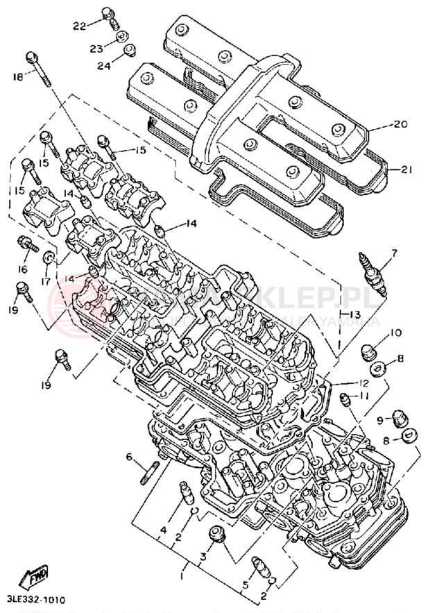 Schemat "głowica" do Yamaha FZR1000BC/FZR1000B