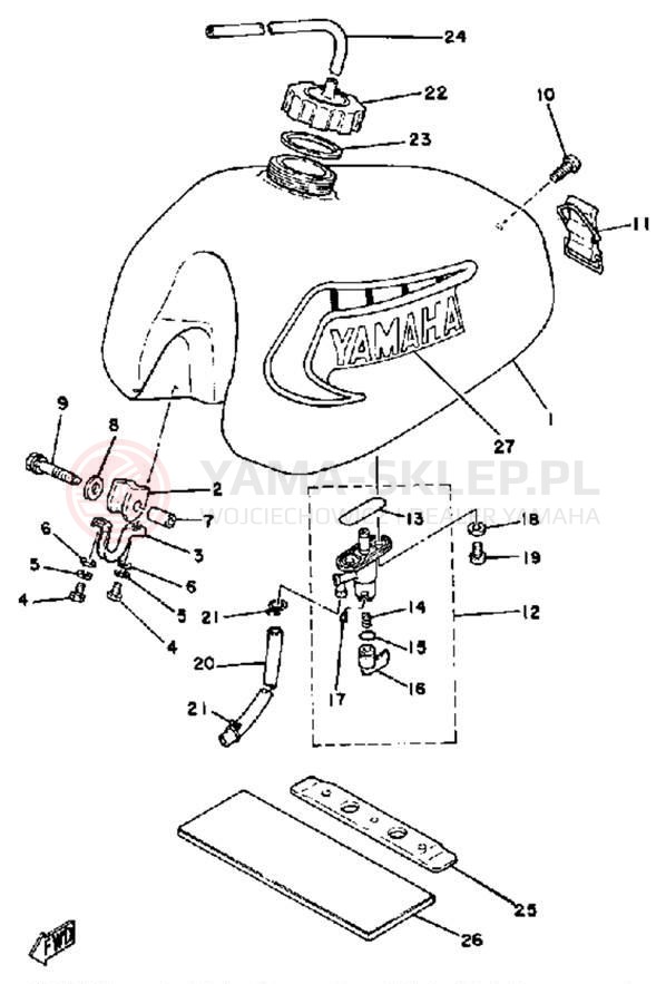Schemat "zbiornik paliwa" do Yamaha YZ250G