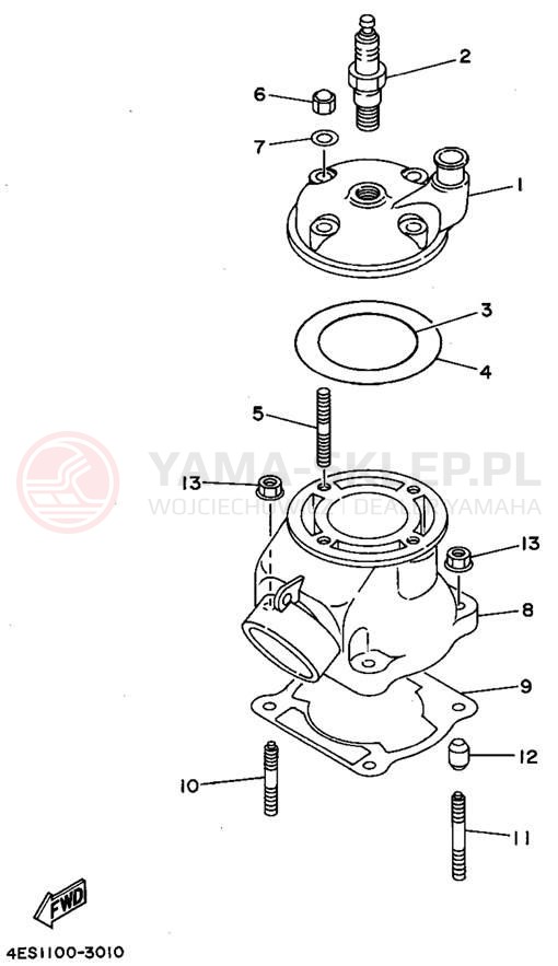 Schemat "cylinder" do Yamaha YZ80G1