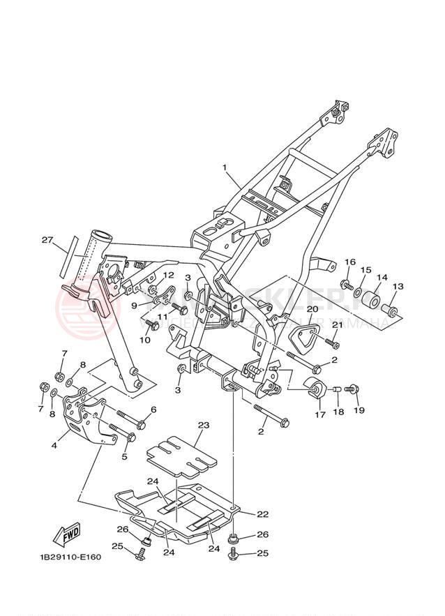 Schemat "rama" do Yamaha TT-R125L TTR125LW