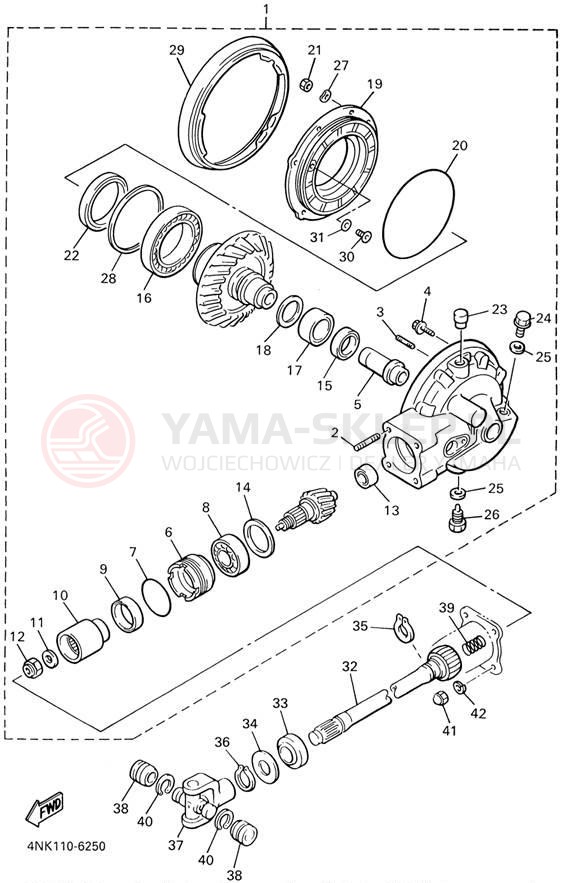 Schemat "Wał napędowy" do Yamaha XVZ13LTLC/XVZ13LTL