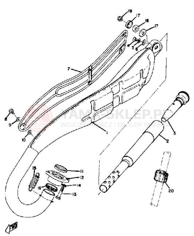 Schemat "Wydech końcowy" do Yamaha CT1