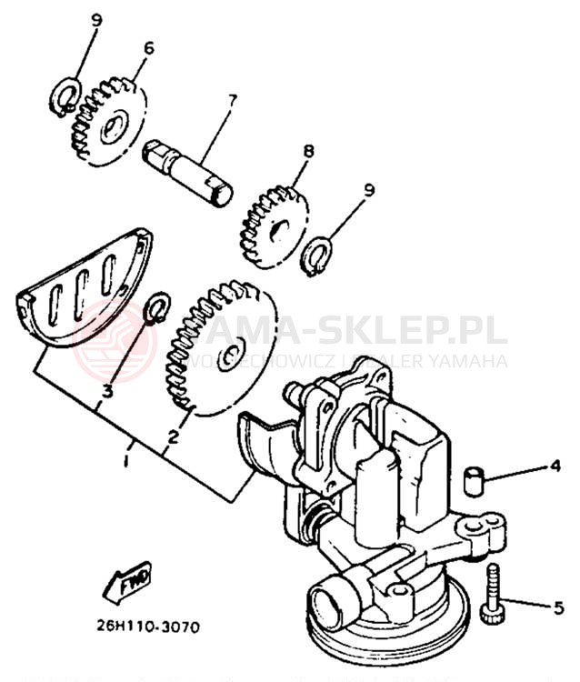 Schemat "Pompa olejowa" do Yamaha XVZ12L/XVZ12KC2