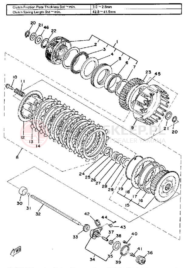 Schemat "sprzęgło" do Yamaha XS750F