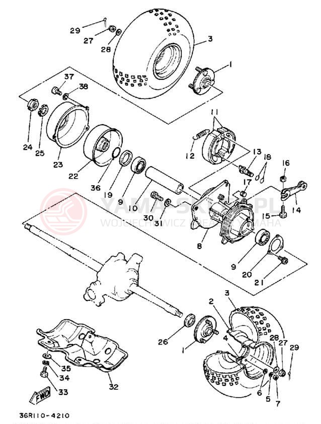 Schemat "Koło tył" do Yamaha YT60N