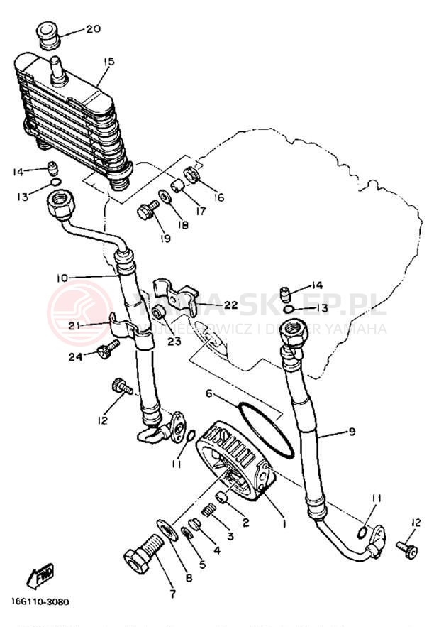 Schemat "Chłodnica oleju" do Yamaha XJ650LJ