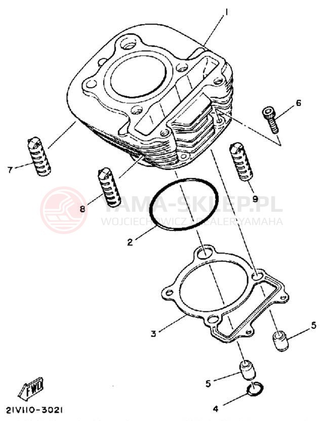 Schemat "cylinder" do Yamaha MOTO-4 YFM200N