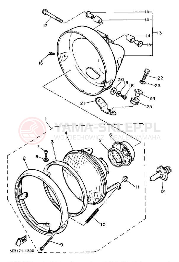 Schemat "Lampa przód" do Yamaha XV920K