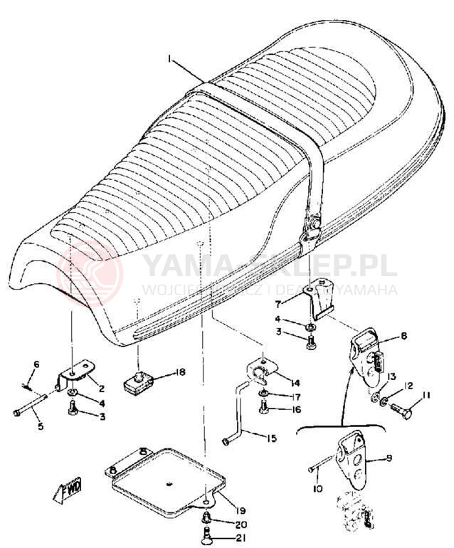 Schemat "siedzenie" do Yamaha TX750