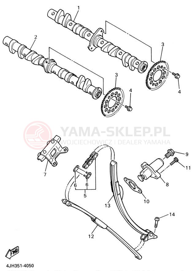 Schemat "Rozrząd - łańcuszek" do Yamaha YZF600R YZF600RN/YZF600RNC