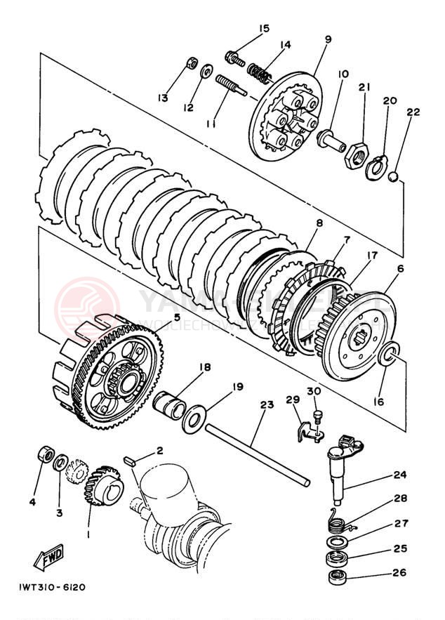 Schemat "sprzęgło" do Yamaha BANSHEE YFZ350K
