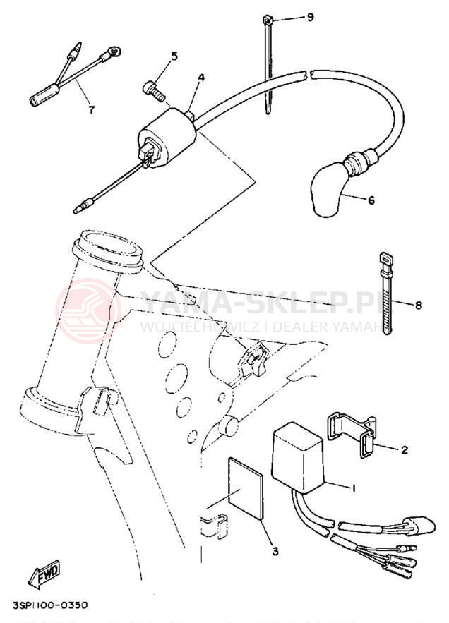Schemat "układ elektryczny" do Yamaha YZ250A