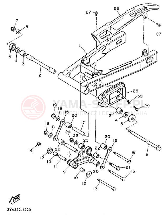 Schemat "wahacz" do Yamaha FJ1200B/FJ1200BC