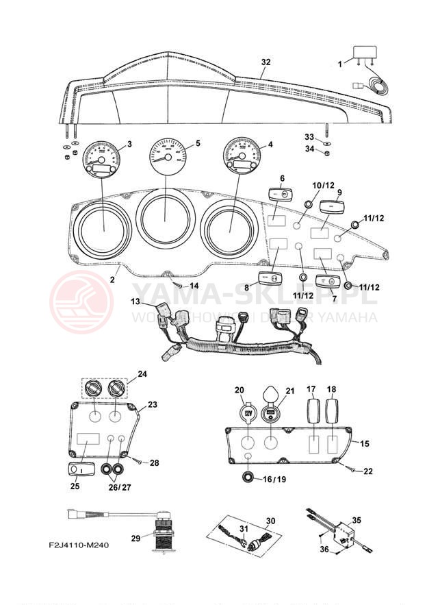 Schemat "układ elektryczny" do Yamaha 212SS XAT1800CM