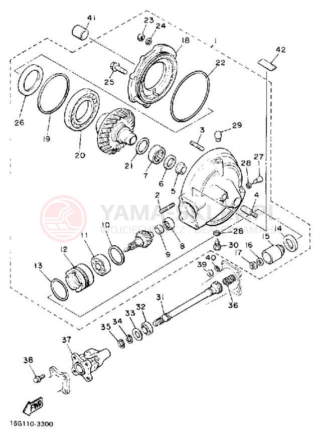 Schemat "Wał napędowy" do Yamaha XJ650LK