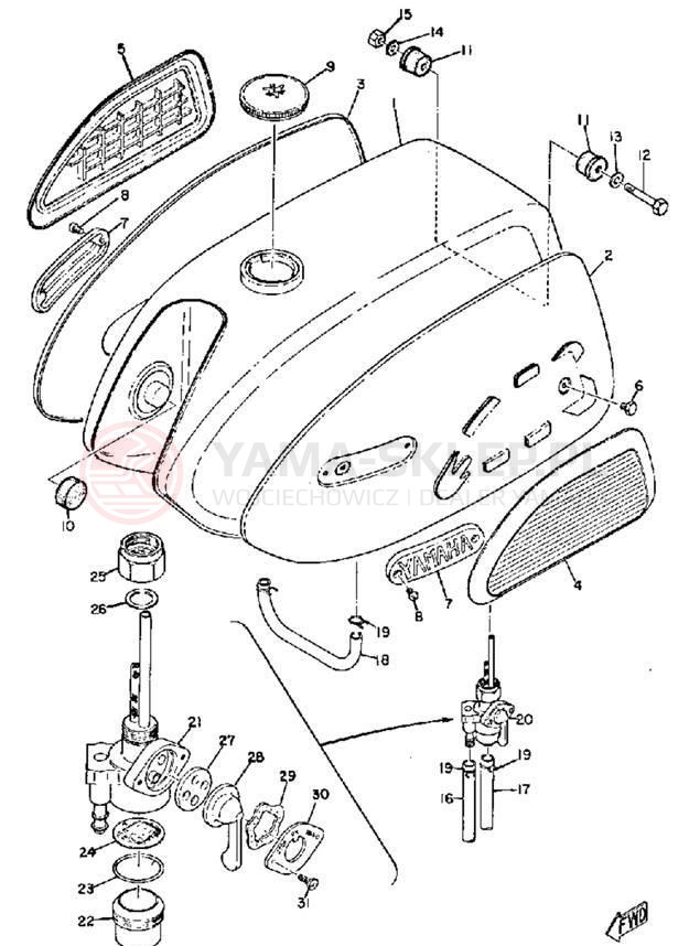 Schemat "zbiornik paliwa" do Yamaha YAS1C