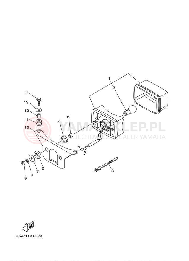 Schemat "lampa tył" do Yamaha WARRIOR YFM350XRC/YFM350XR