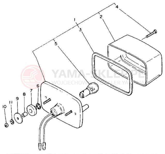 Schemat "lampa tył" do Yamaha MOTO-4 YFM225S
