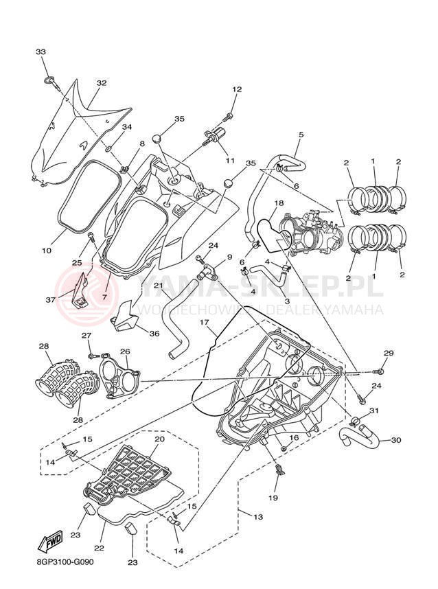 Schemat "Wtrysk paliwa" do Yamaha PHAZER MTX PZ50MTEW