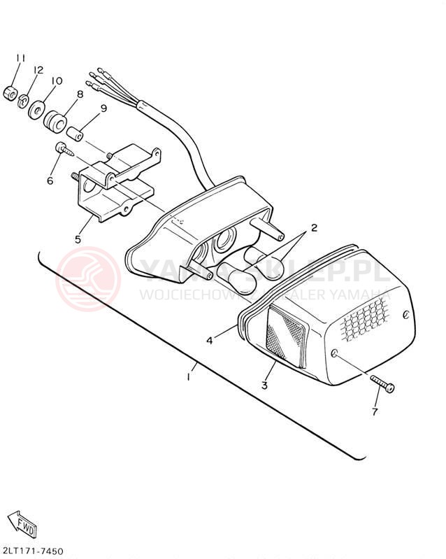 Schemat "lampa tył" do Yamaha V-MAX VMX1200M/VMX1200MC