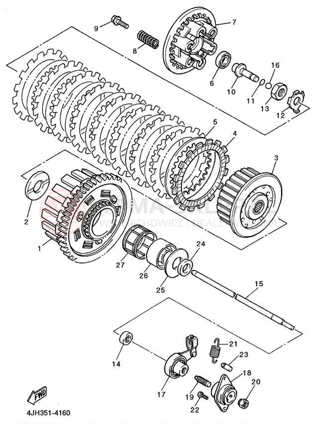 Schemat "sprzęgło" do Yamaha YZF600RHC/YZF600RH