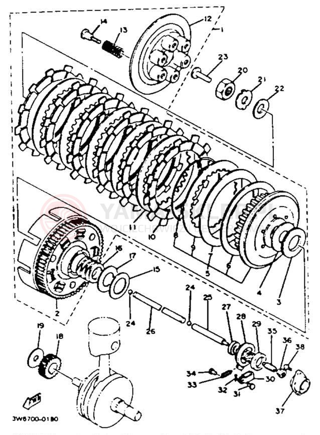 Schemat "sprzęgło" do Yamaha XS650SK