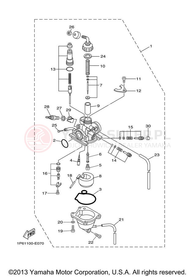 Schemat "Gaźnik" do Yamaha TT-R50E ELECTRIC TTR50EV