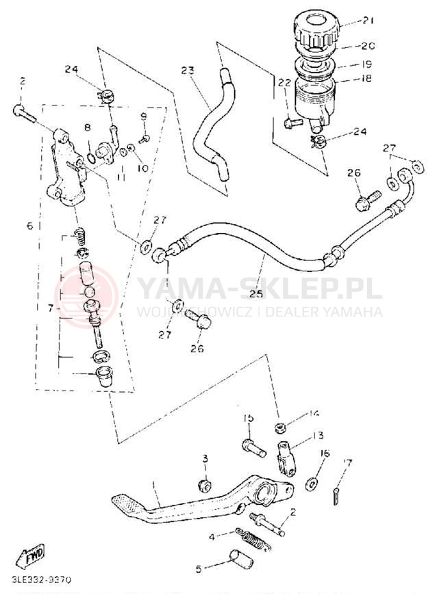 Schemat "Pompa hamulcowa tył" do Yamaha FZR1000D/FZR1000DC