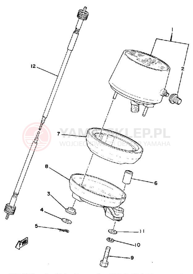 Schemat "Prędkościomierz" do Yamaha IT175F