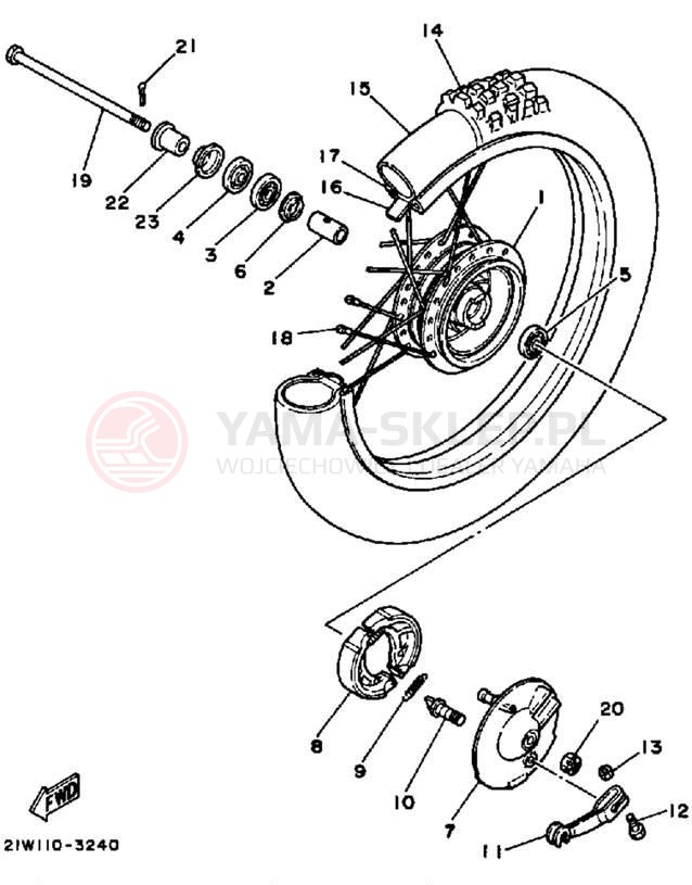 Schemat "Koło przód" do Yamaha Y-ZINGER PW80N