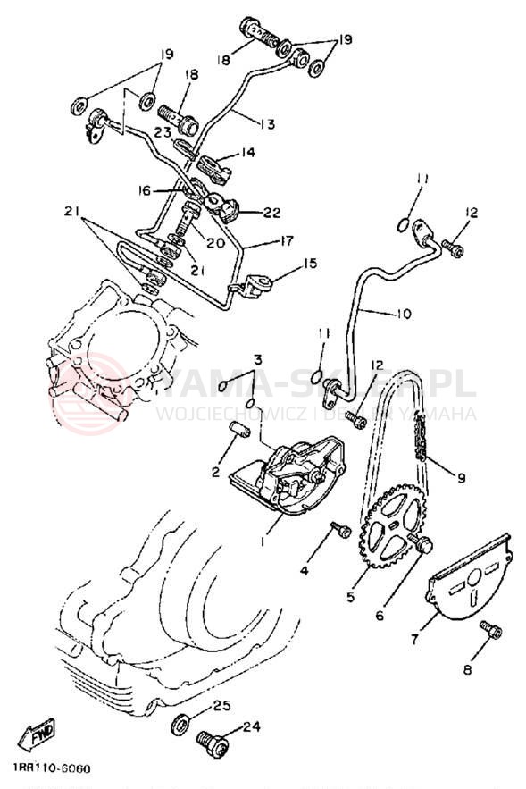 Schemat "Pompa olejowa" do Yamaha VIRAGO 1100 XV1100U/XV1100UC