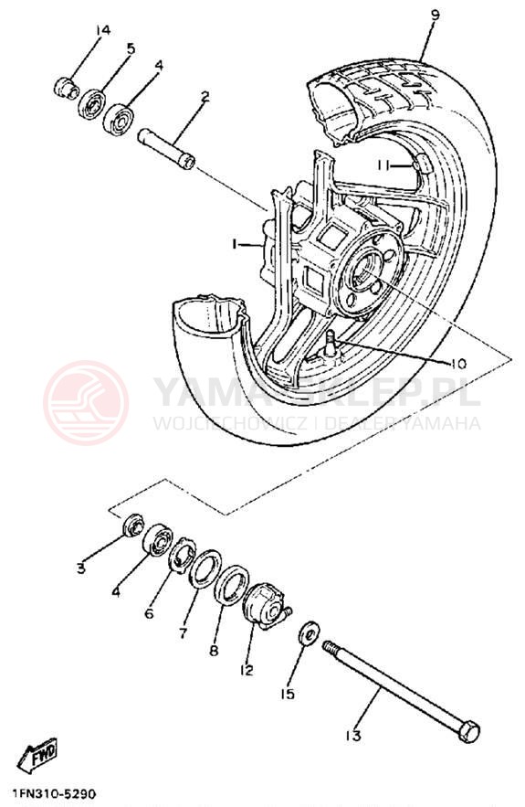 Schemat "Koło przód" do Yamaha FZ750UC/FZ750U