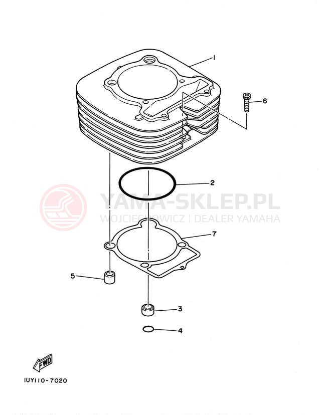 Schemat "cylinder" do Yamaha WARRIOR YFM350XP/YFM350XPC
