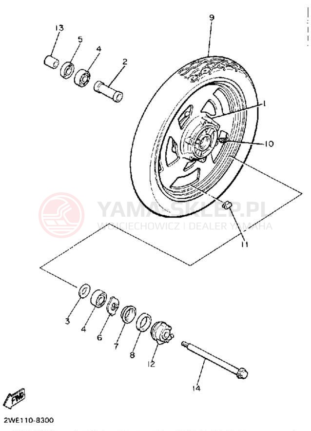 Schemat "Koło przód" do Yamaha V-MAX 1200 VMX12W/VMX12WC