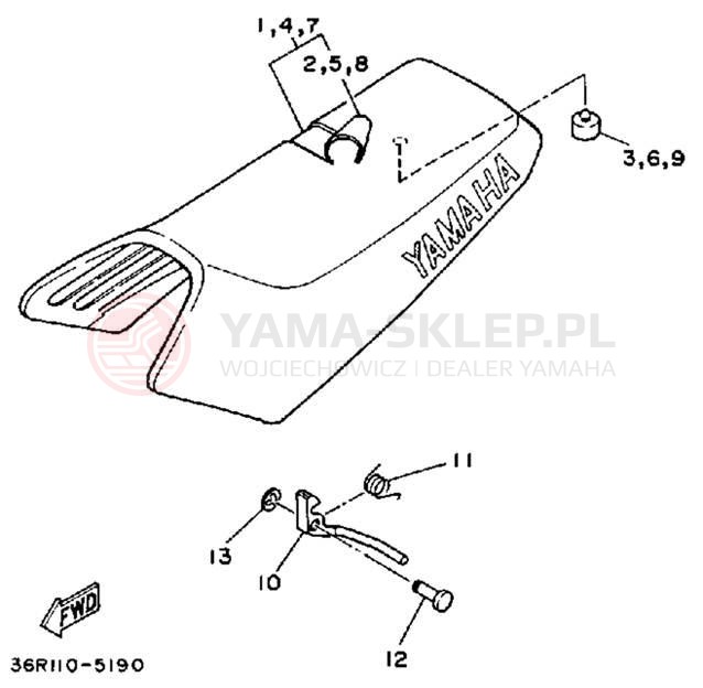 Schemat "siedzenie" do Yamaha 4-ZINGER YF60S