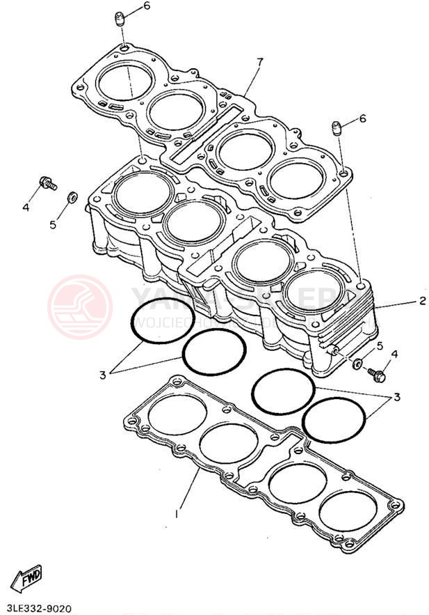 Schemat "cylinder" do Yamaha FZR1000G/FZR1000GC