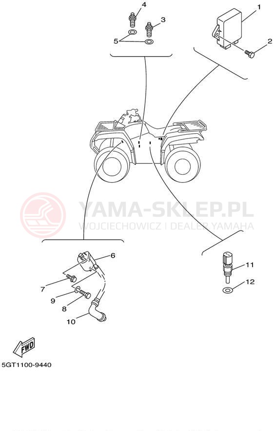 Schemat "układ elektryczny" do Yamaha GRIZZLY YFM600FWAL/YFM600FWAL