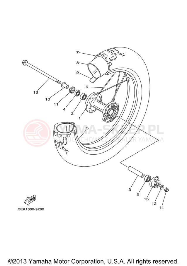 Schemat "Koło przód" do Yamaha TW200 TW200V/TW200VC