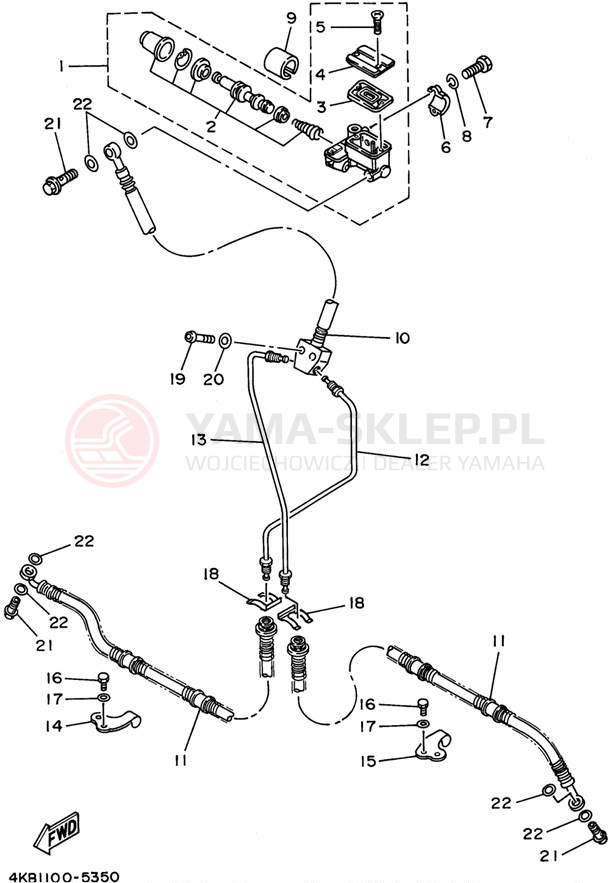 Schemat "Pompa hamulcowa przednia" do Yamaha YFM35FXG_M