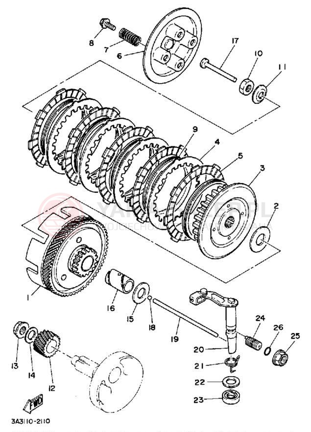 Schemat "sprzęgło" do Yamaha RT100D