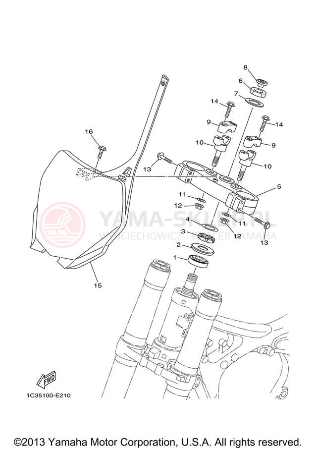 Schemat "Półki zawieszenia" do Yamaha YZ125 YZ125V