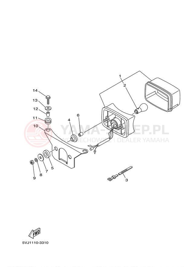 Schemat "lampa tył" do Yamaha BREEZE YFA1R/YFA1RC