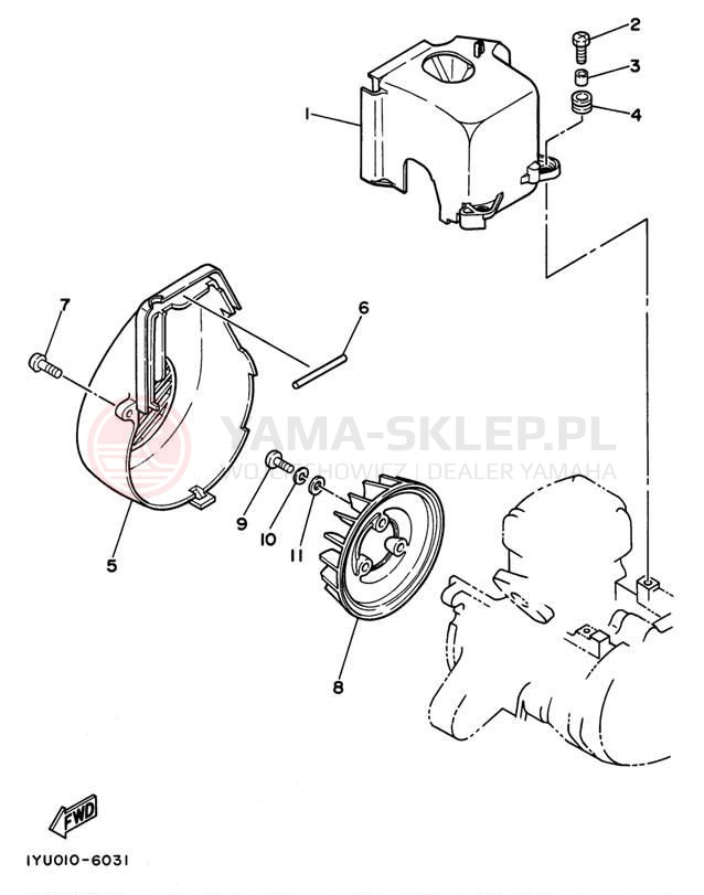 Schemat "Obudowa wentylatora" do Yamaha RAZZ SH50L